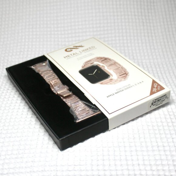 NWT Case-Mate Rose Gold Metal Linked Apple Watch Band Series 1-4 38-40 mm - Picture 2 of 5